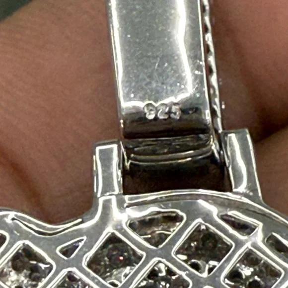 925 Sterling silver moissanite Diamond later C pendant